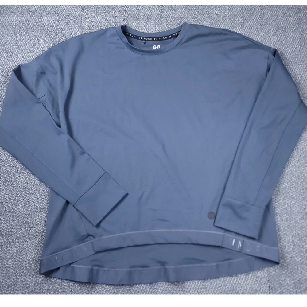 Under Armour Rush Shirt Men's Large Coldgear Celliant Blue Base Layer Skiing